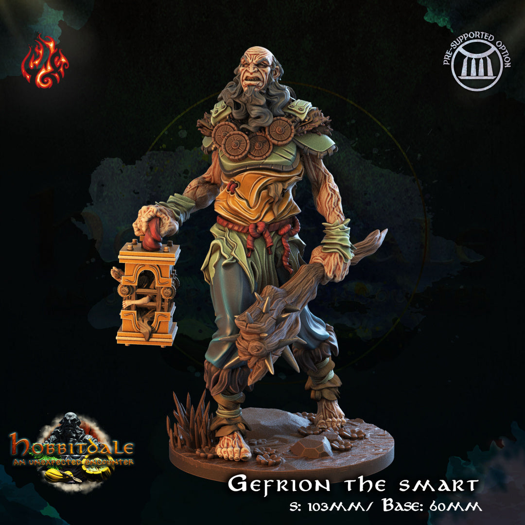 Hobbitdale - Gefrion the Smart 100mm from Crippled God Foundry - Table-top gaming mini and collectable for painting.