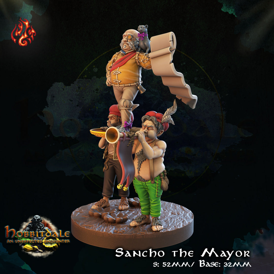 Hobbitdale - Sancho The Mayor from Crippled God Foundry - Table-top gaming mini and collectable for painting.