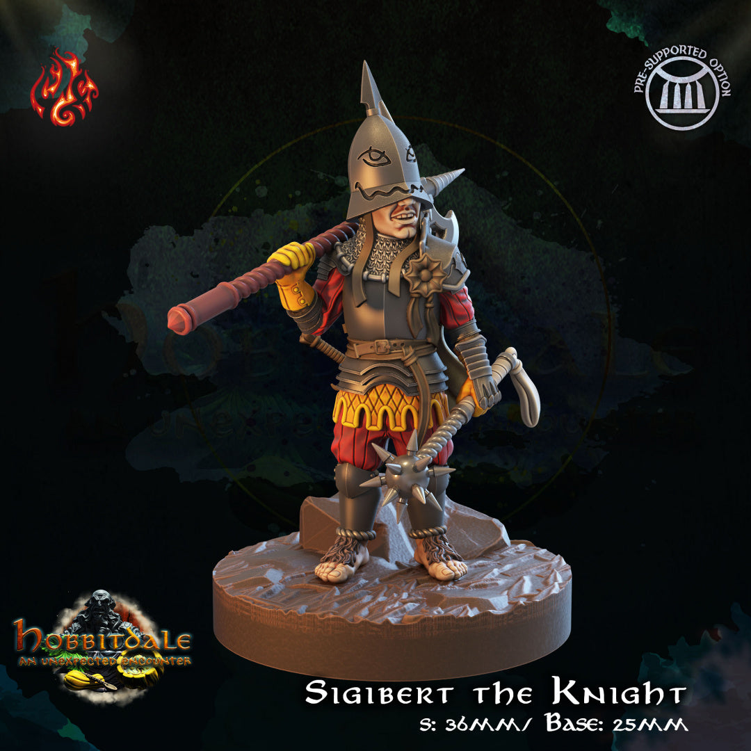 Hobbitdale - Sigibert the Knight from Crippled God Foundry - Table-top gaming mini and collectable for painting.