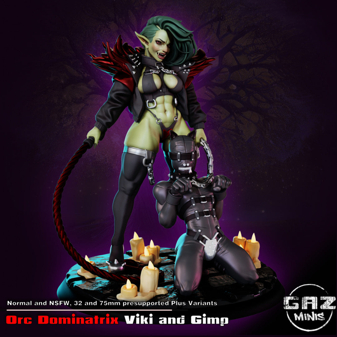 Orc Dominatrix Viki and Gimp from GAZ Minis (January2024 release)