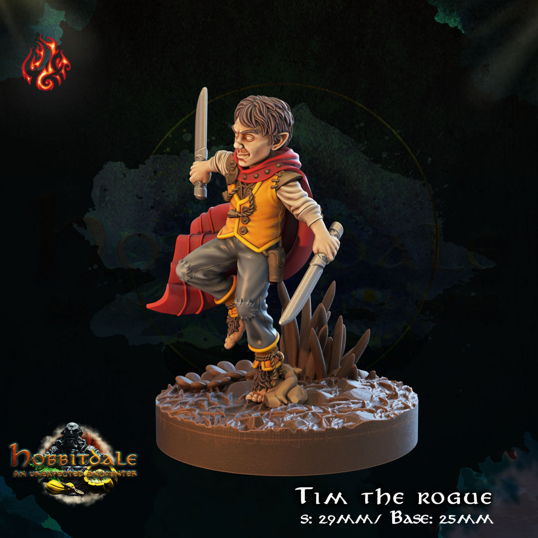 Hobbitdale - Tim The Rogue from Crippled God Foundry - Table-top gaming mini and collectable for painting.