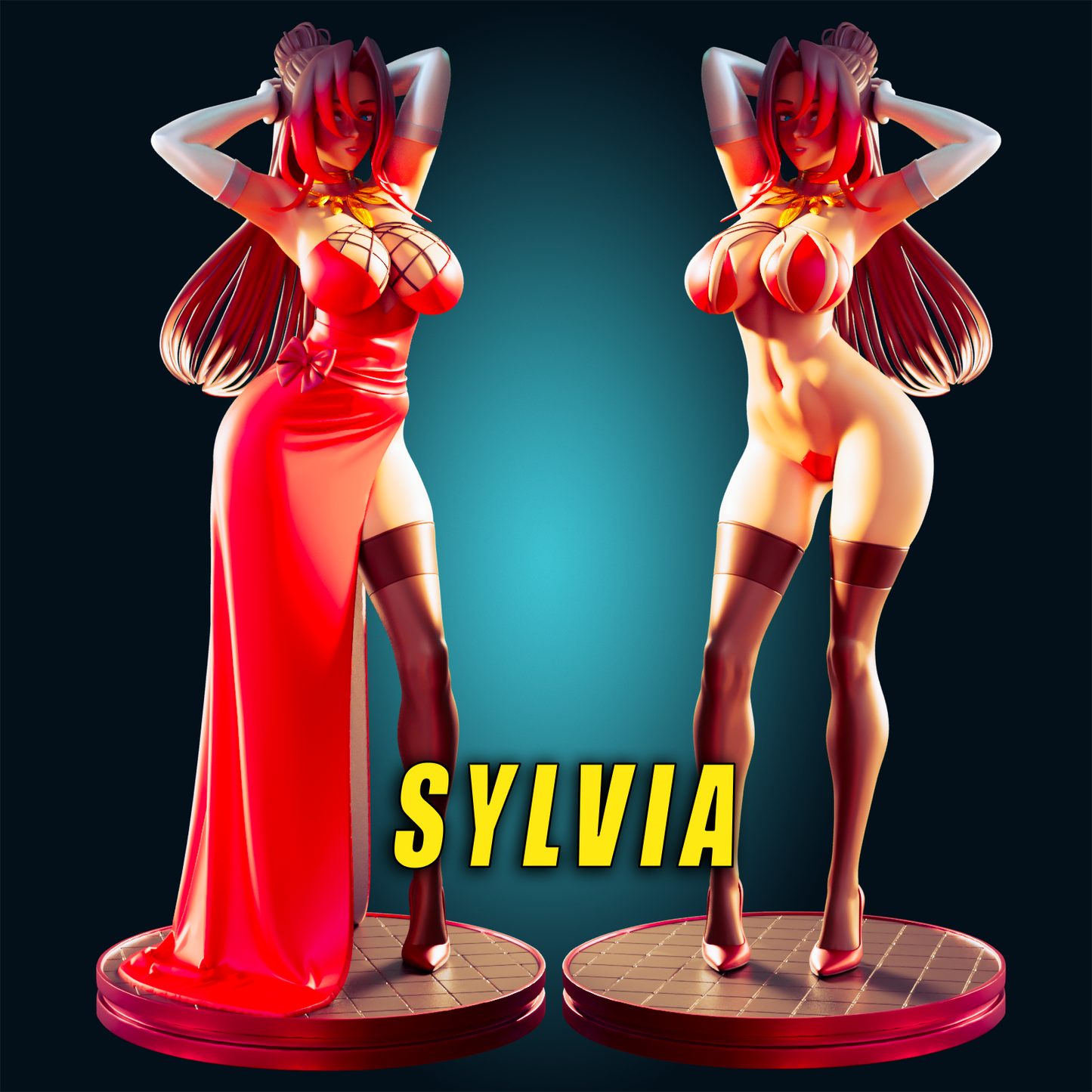 Sylvia : Anime Character from Officer Rhu Fan creation (ADULT Including FUTA editions now available.) Model Kit for painting and collecting.
