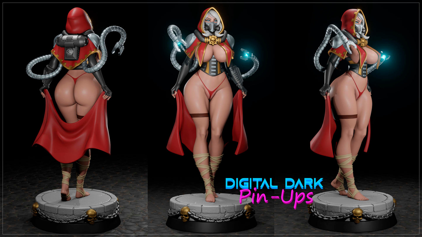 Warhammer 40K Adeptus Mechanicus Female Tech Priest - (FUTA editions are now available for all ADULT figures) - Fan Created Art and Sculpture - Female Adult Figurine for collecting, painting and showing off! Digital Dark Pinup August 2024 RELEASE
