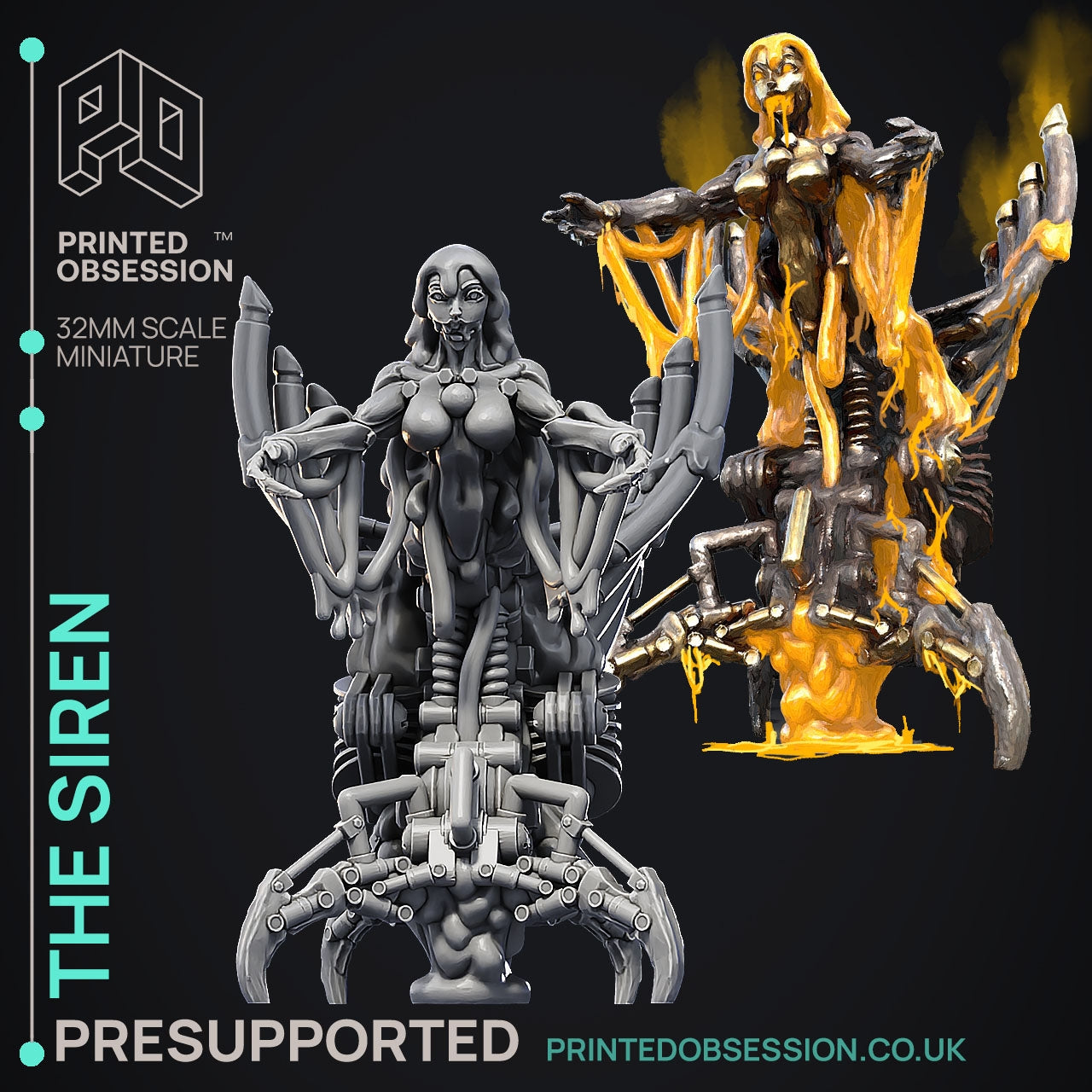 The Sirens - The Scrap Wastes - The Printed Obsession - Table-top mini, 3D Printed Collectable for painting and playing!