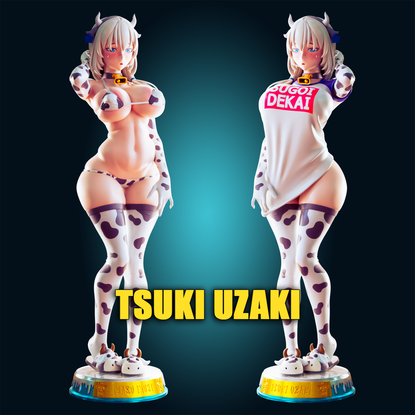 Tsuki the Cow Girl from Officer Rhu Fan creation (ADULT Including FUTA editions now available.) Model Kit for painting and collecting.