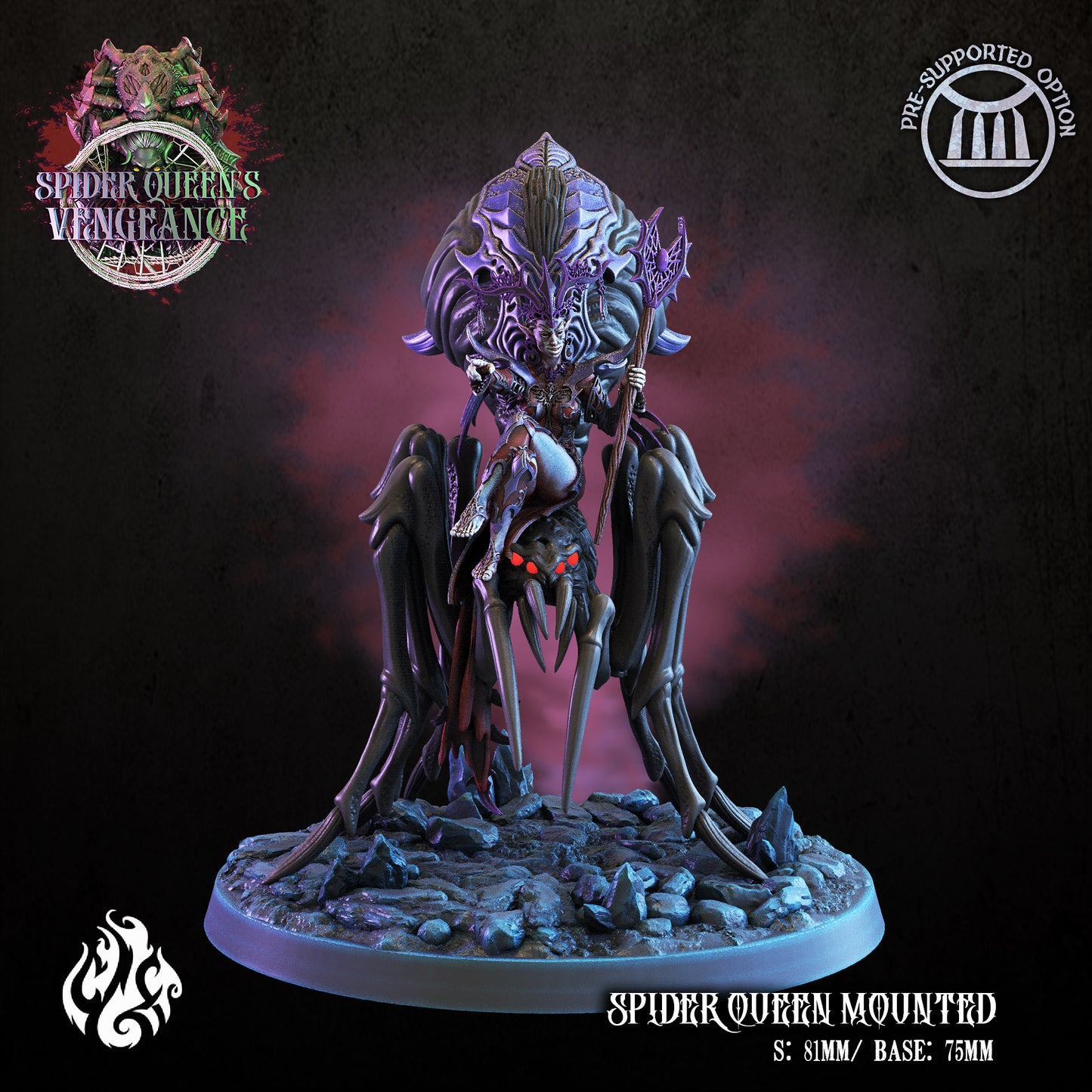 G'elyanna Abaeir the Spider Queen Spider Queen's Vengeance Series from Crippled God Foundry - Table-top gaming mini and collectable for painting.