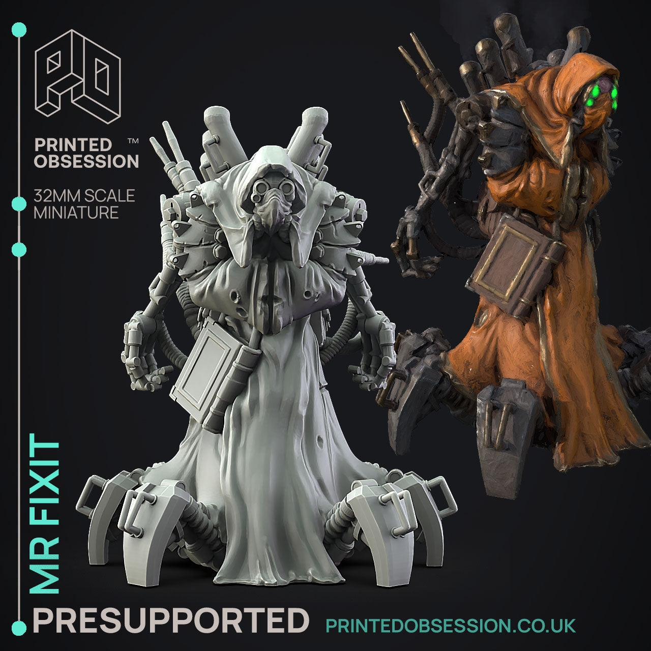 Mr. Fixit Dungeon Cleaning Inc. - The Printed Obsession - Table-top mini, 3D Printed Collectable for painting and playing!
