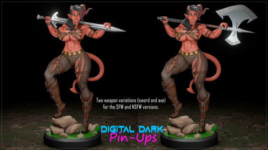Karlach Fury of Avernus  : Baldur's Gate III : Forgotten Realms (FUTA editions are now available for all ADULT figures) - Female Adult Figurine for collecting, painting and showing off! Digital Dark Pinup December 2023 RELEASE