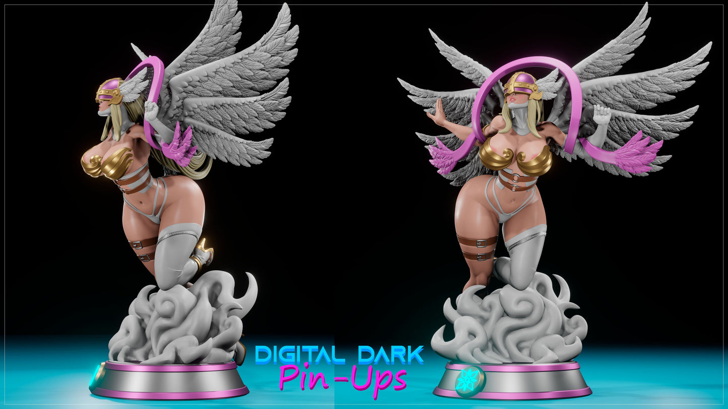Digimon : Angewomon - (FUTA editions are now available for all ADULT figures) - Fan Created Art and Sculpture - Female Adult Figurine for collecting, painting and showing off! Digital Dark Pinup March 2024 RELEASE