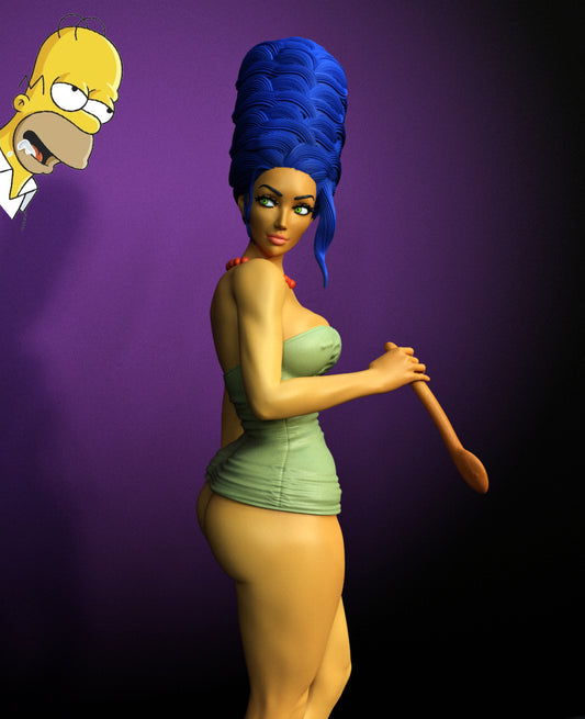 Marge Simpson Pin-up style Figurine Model Kit for collecting, building and painting for Adults