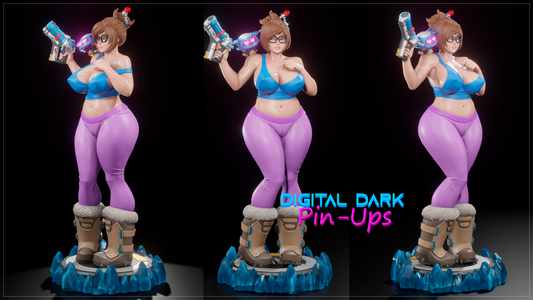 Mei Overwatch with Snowball - Female Adult Figurine for collecting, painting and showing off! Digital Dark Pinup JULY 2023 RELEASE