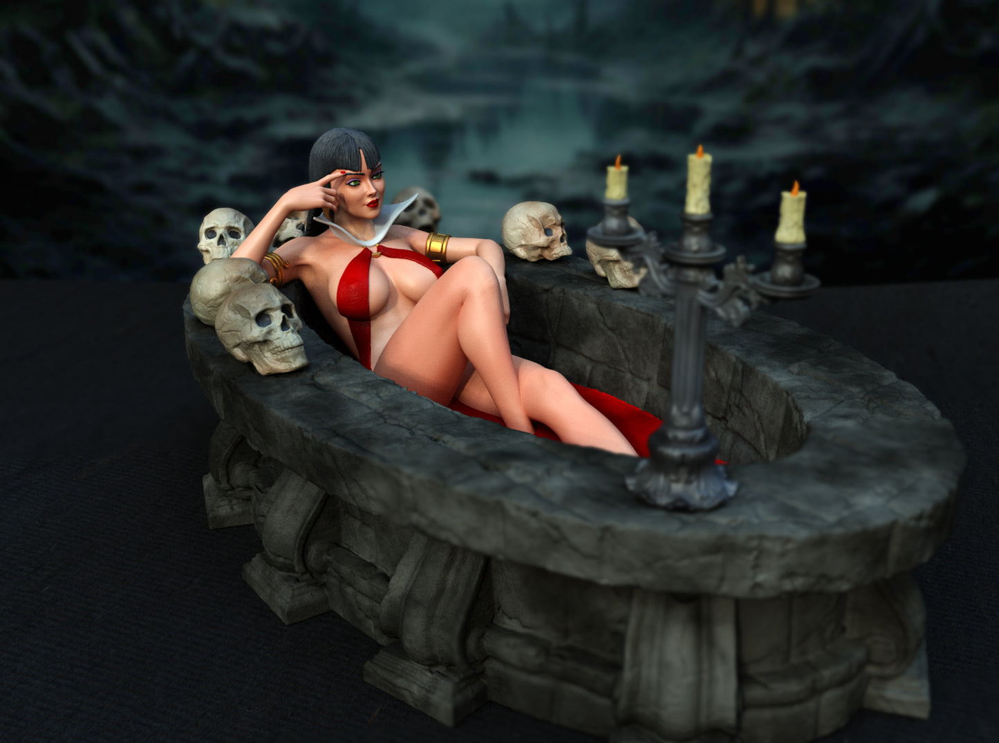 Vampirella Pin-up style Figurine Model Kit for collecting, building and painting for Adults