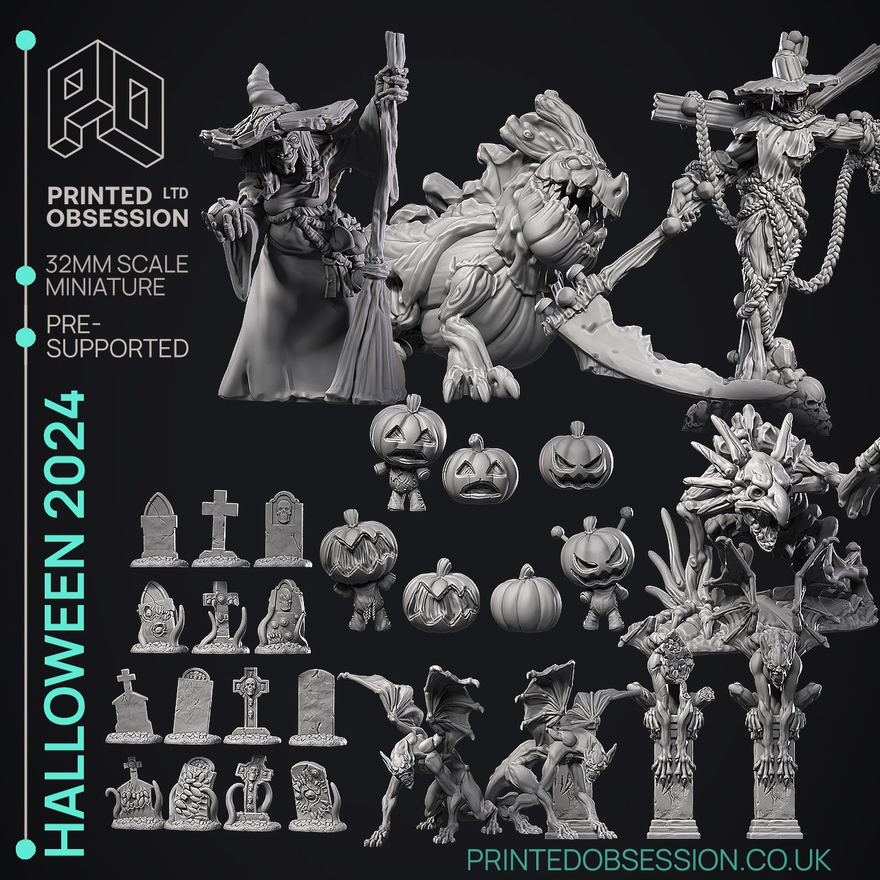 Halloween 2024 LIMITED RELEASE - The Printed Obsession - Table-top mini, 3D Printed Collectable for painting and playing!