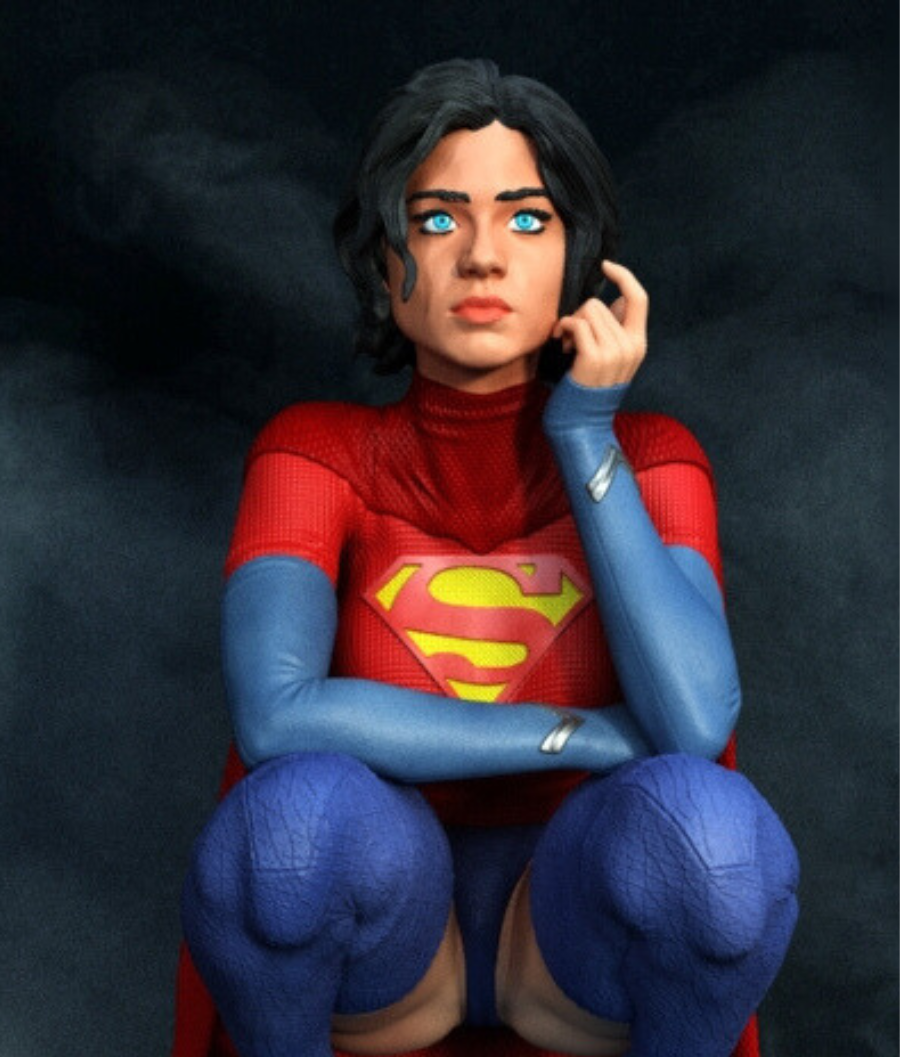 Alternate Superwoman | Superman from Multi-verse with Gender swap Pin-up style Figurine Model Kit for collecting, building and painting for Adults