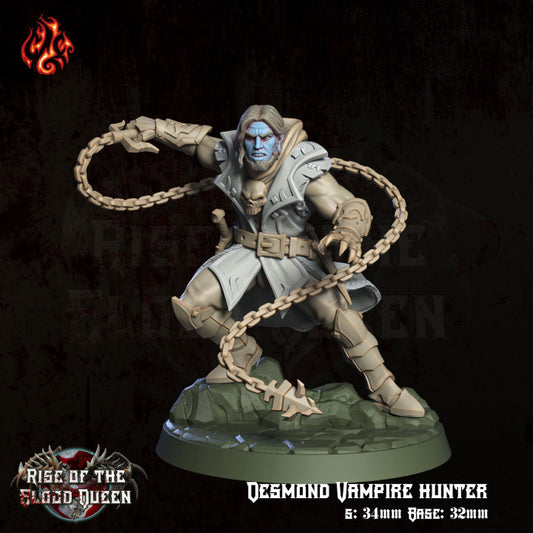 Desmond the Vampire Hunter  - Rise of the Blood Queen (SHOPIFY EXCLUSIVE ITEM) - from Crippled God Foundry - Table-top gaming mini and collectable for painting. - from Crippled God Foundry - Table-top gaming mini and collectable for painting.