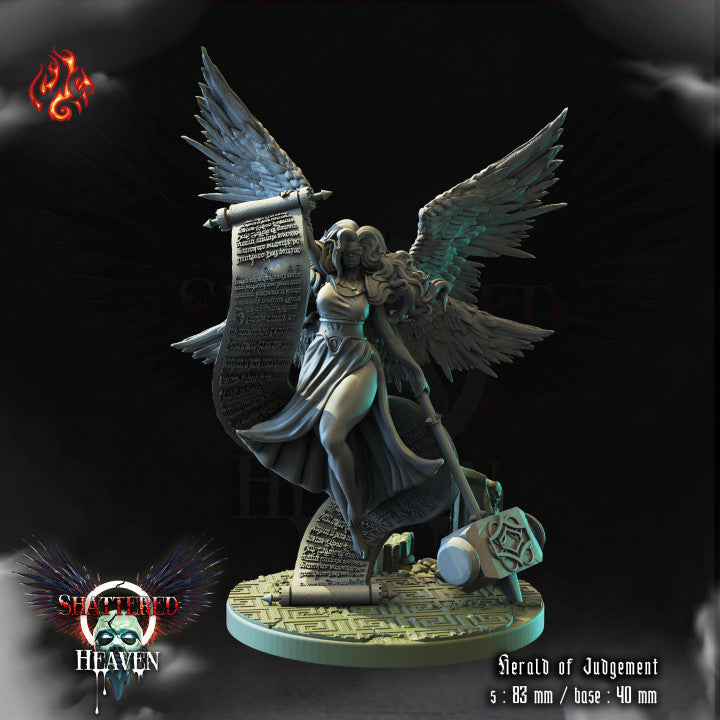 Herald of Judgement - Shattered Heaven - from Crippled God Foundry - Table-top gaming mini and collectable for painting.
