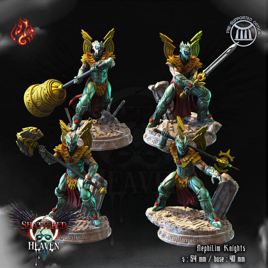 Nephilim Knights- Shattered Heaven - from Crippled God Foundry - Table-top gaming mini and collectable for painting.