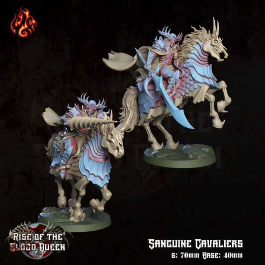 Sanguine Cavaliers - Rise of the Blood Queen - from Crippled God Foundry - Table-top gaming mini and collectable for painting. - from Crippled God Foundry - Table-top gaming mini and collectable for painting.