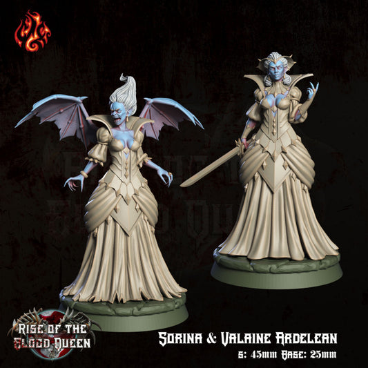 Sorina Ardelean & Valaine Ardelean - Rise of the Blood Queen - from Crippled God Foundry - Table-top gaming mini and collectable for painting. - from Crippled God Foundry - Table-top gaming mini and collectable for painting.