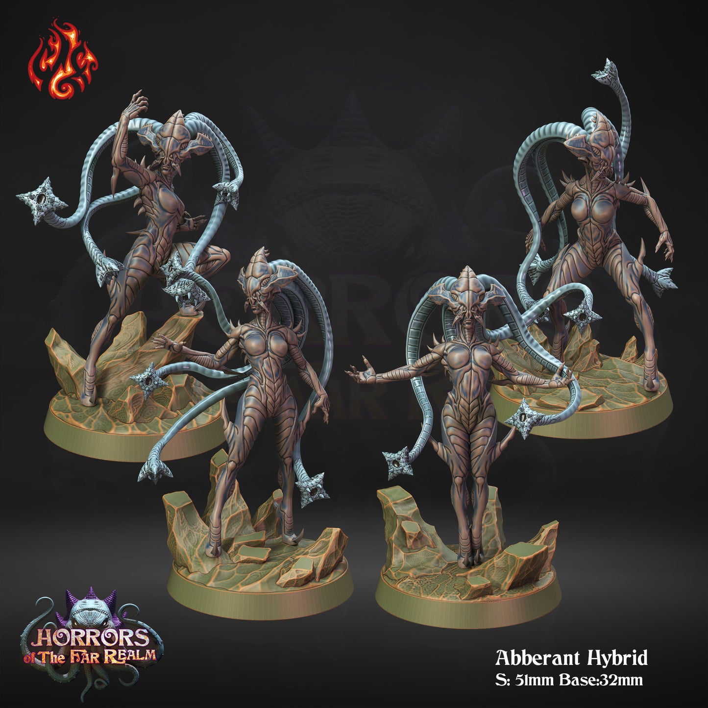 Abberant Hybrid - Horrors of the Far Realm - from Crippled God Foundry - Table-top gaming mini and collectable for painting.