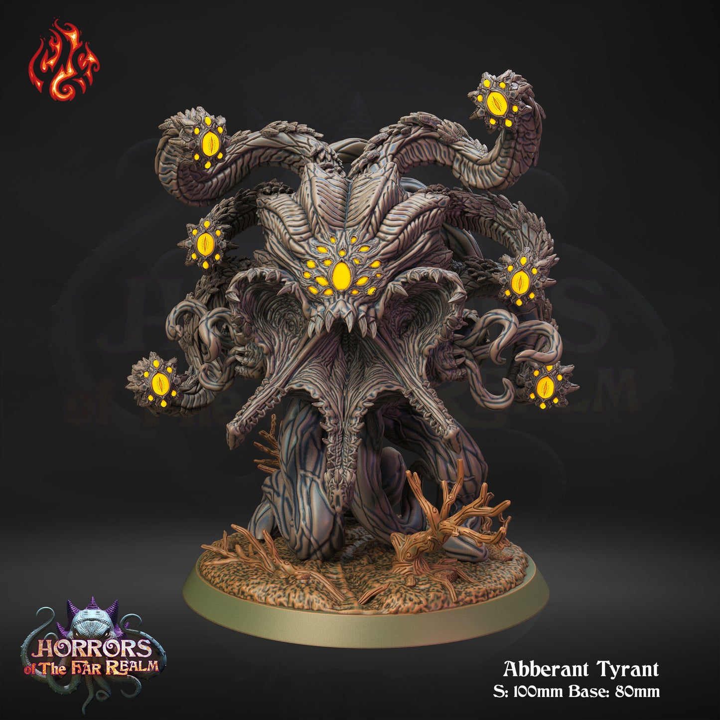 Abberant Tyrant - Horrors of the Far Realm - from Crippled God Foundry - Table-top gaming mini and collectable for painting.