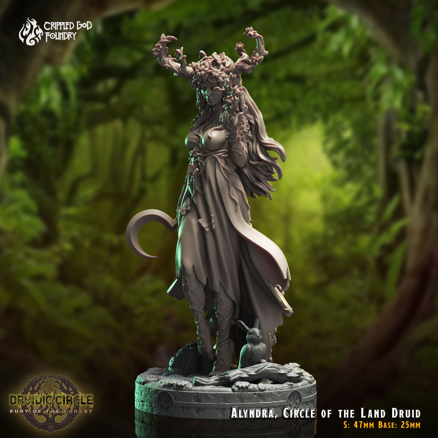 Druidic Circle  Fury of the Forest - from Crippled God Foundry - Table-top gaming mini and collectable for painting.