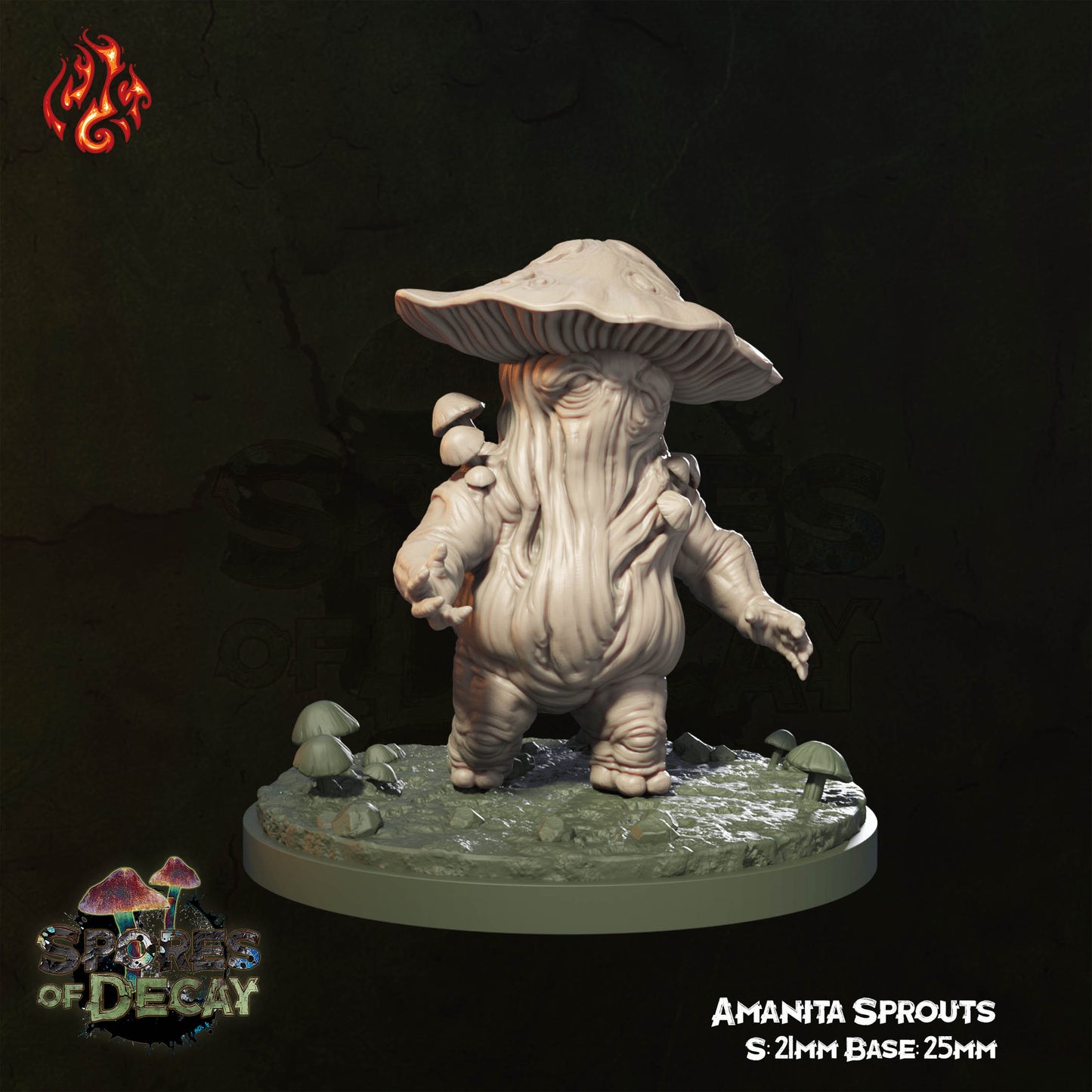 Spores of Decay - Amanita Sprouts -  from Crippled God Foundry - Table-top gaming mini and collectable for painting.