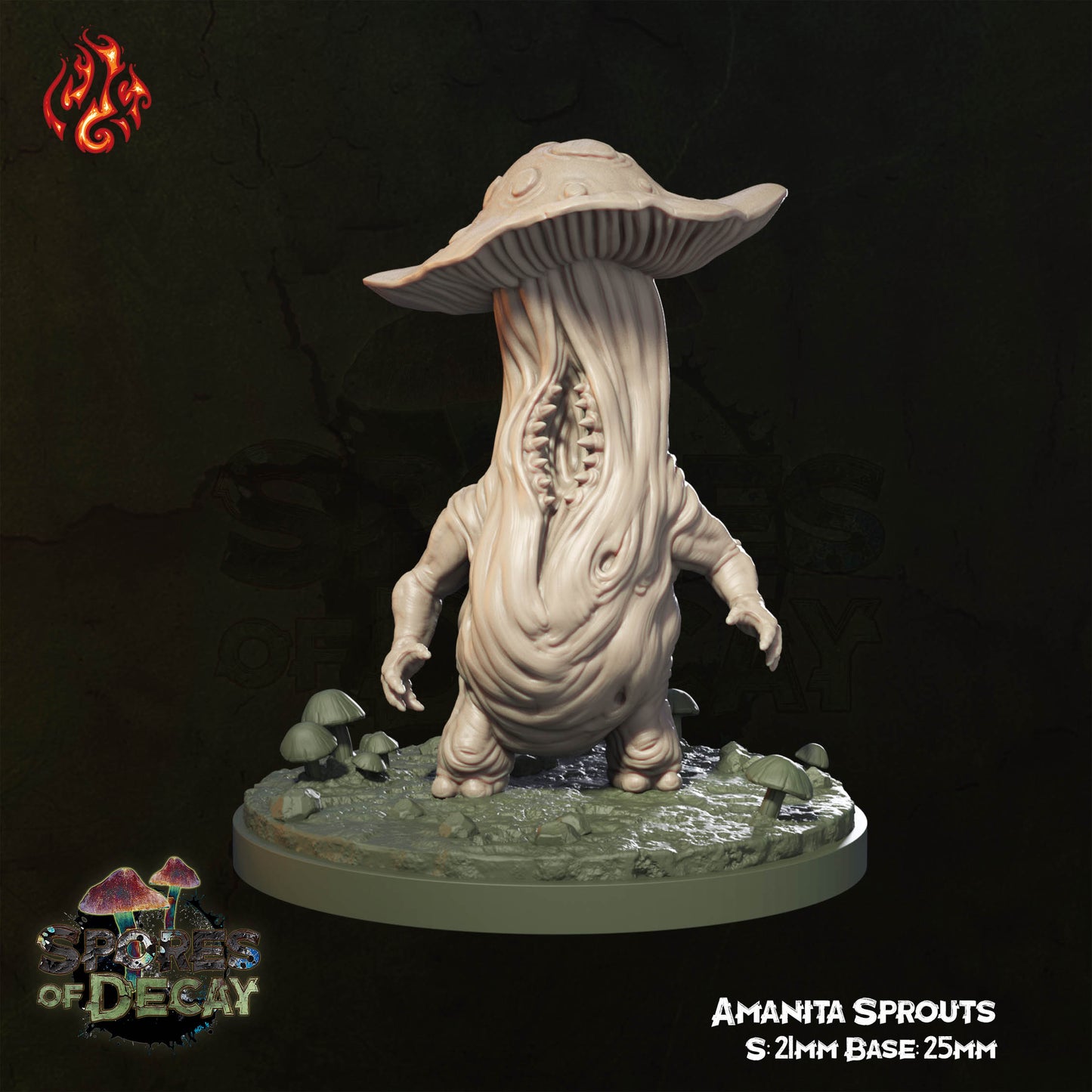 Spores of Decay - Amanita Sprouts -  from Crippled God Foundry - Table-top gaming mini and collectable for painting.