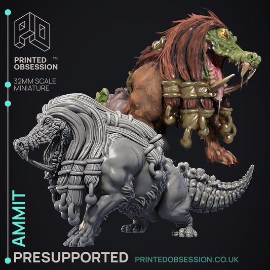 Ammit - Court of Anubis - The Printed Obsession - Table-top mini, 3D Printed Collectable for painting and playing!