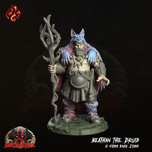 Beathan the Druid - The Bloode Horde - from Crippled God Foundry - Table-top gaming mini and collectable for painting.