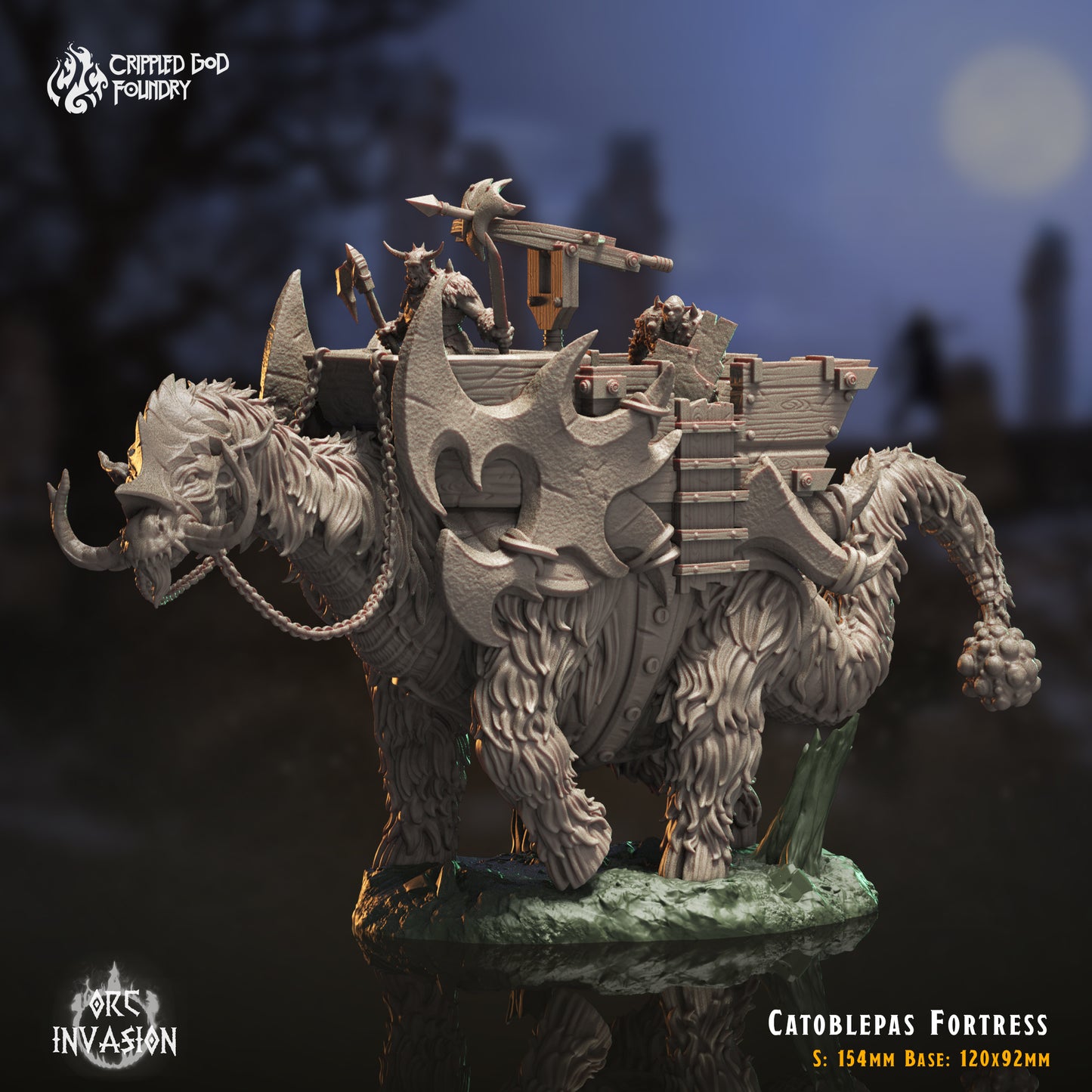 Catoblepas - Orc Invasion - from Crippled God Foundry - Table-top gaming mini and collectable for painting.