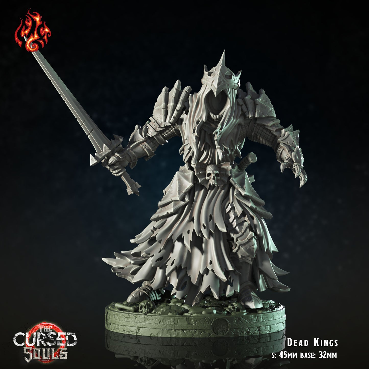 Dead Kings - The Cursed Souls - from Crippled God Foundry - Table-top gaming mini and collectable for painting.