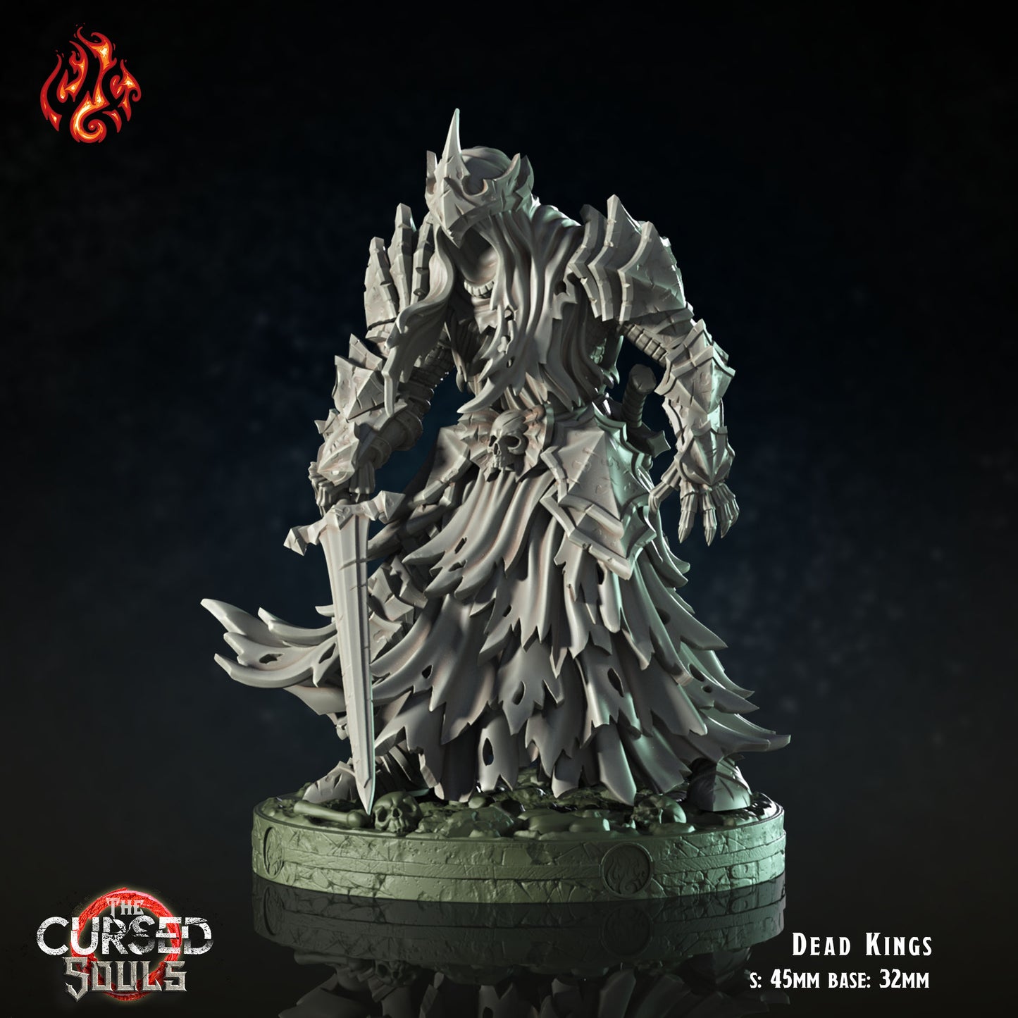 Dead Kings - The Cursed Souls - from Crippled God Foundry - Table-top gaming mini and collectable for painting.