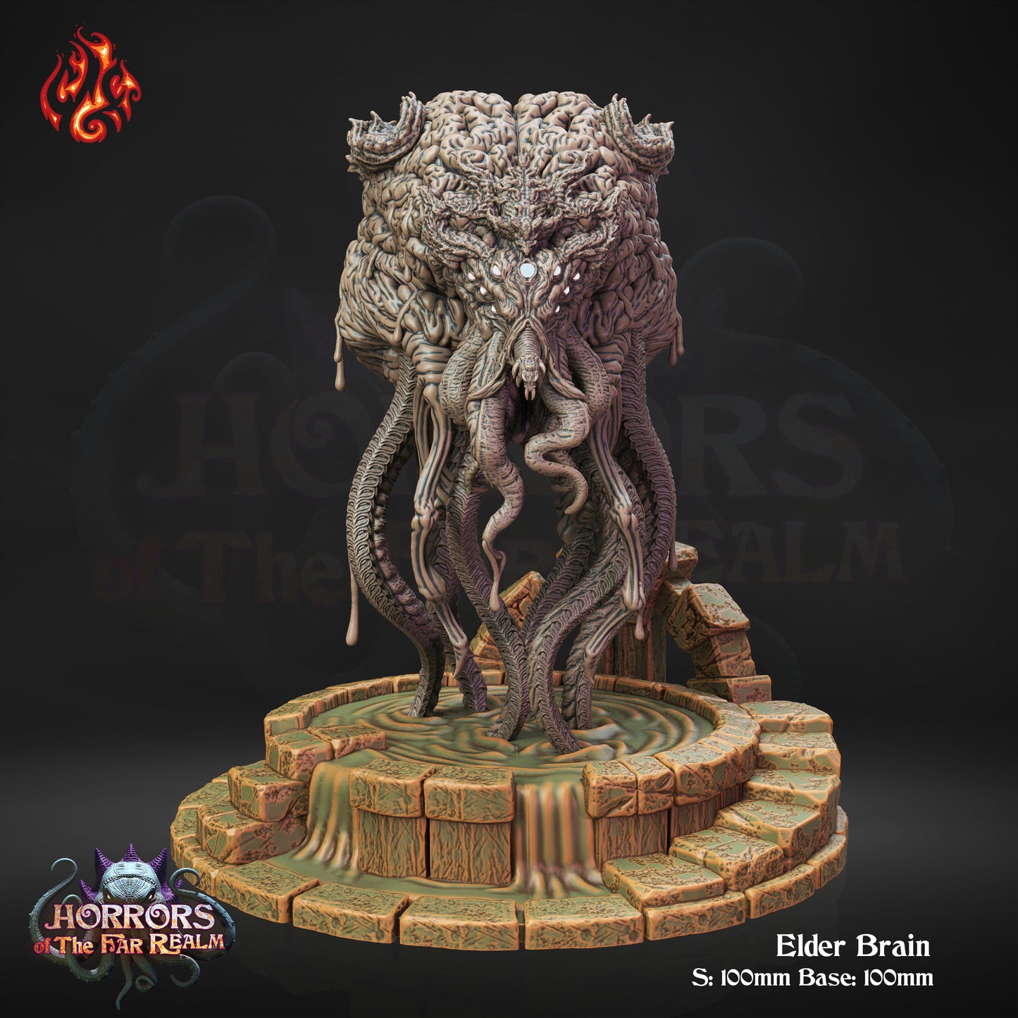 Elder Brain - Horrors of the Far Realm - from Crippled God Foundry - Table-top gaming mini and collectable for painting.