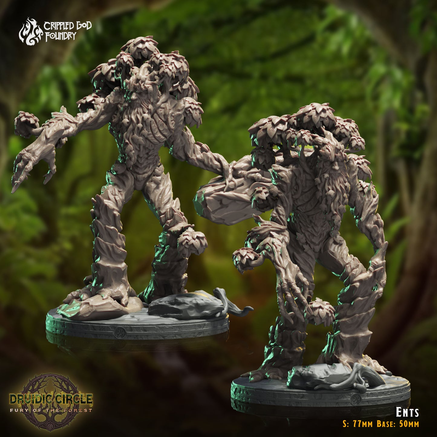 Druidic Circle  Fury of the Forest - from Crippled God Foundry - Table-top gaming mini and collectable for painting.