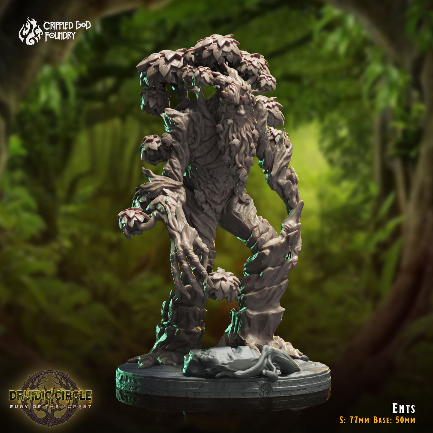 Druidic Circle  Fury of the Forest - from Crippled God Foundry - Table-top gaming mini and collectable for painting.