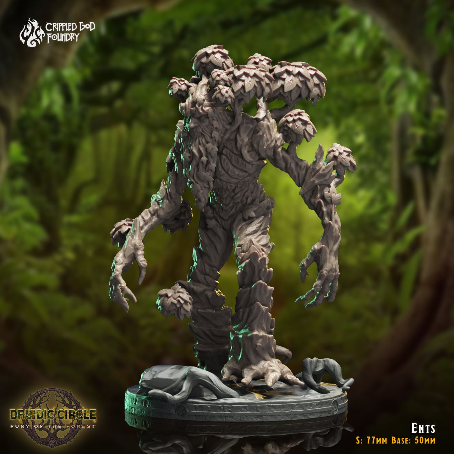 Druidic Circle  Fury of the Forest - from Crippled God Foundry - Table-top gaming mini and collectable for painting.