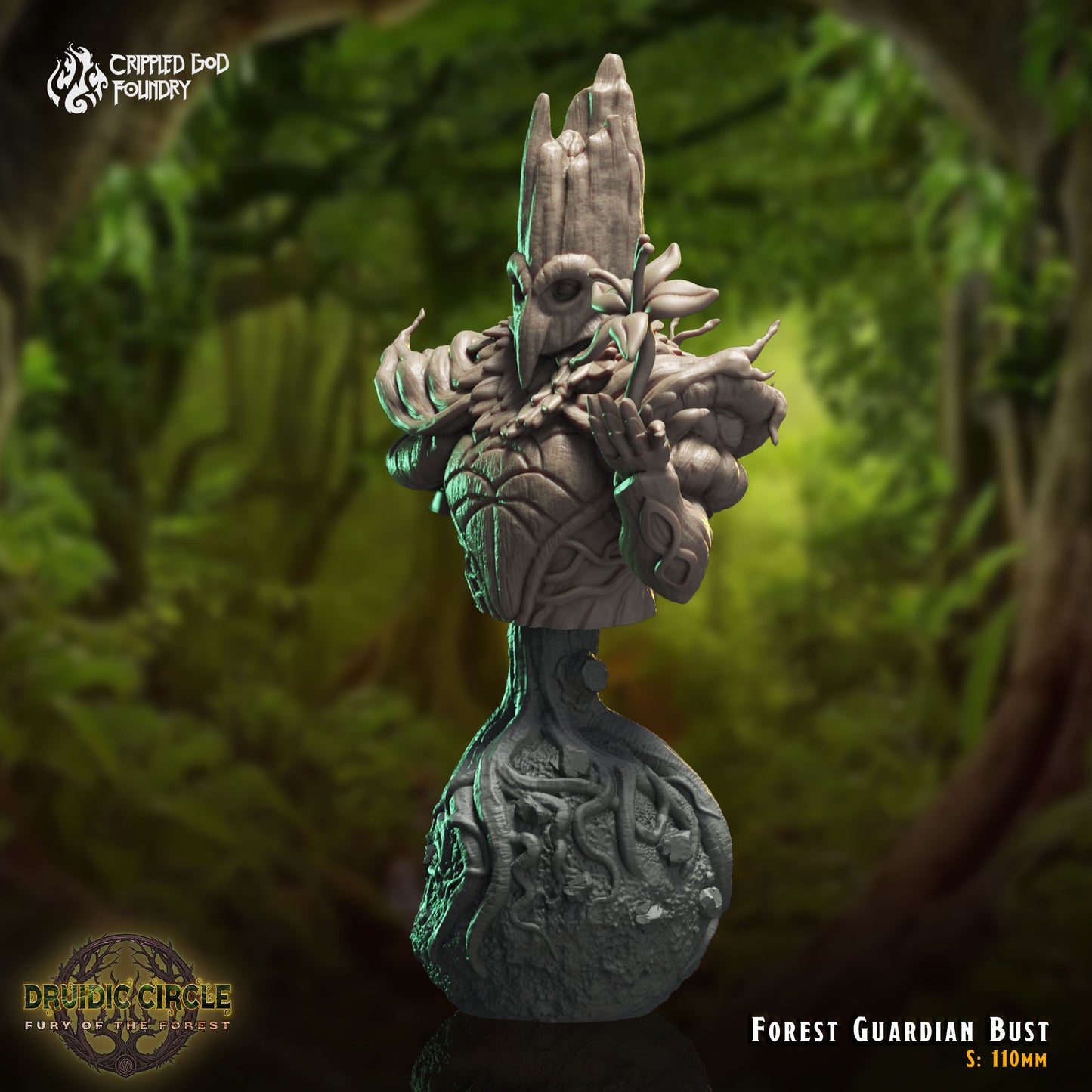 Druidic Circle  Fury of the Forest - from Crippled God Foundry - Table-top gaming mini and collectable for painting.