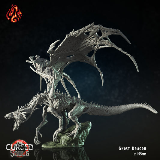 Ghost Dragon - The Cursed Souls - from Crippled God Foundry - Table-top gaming mini and collectable for painting.