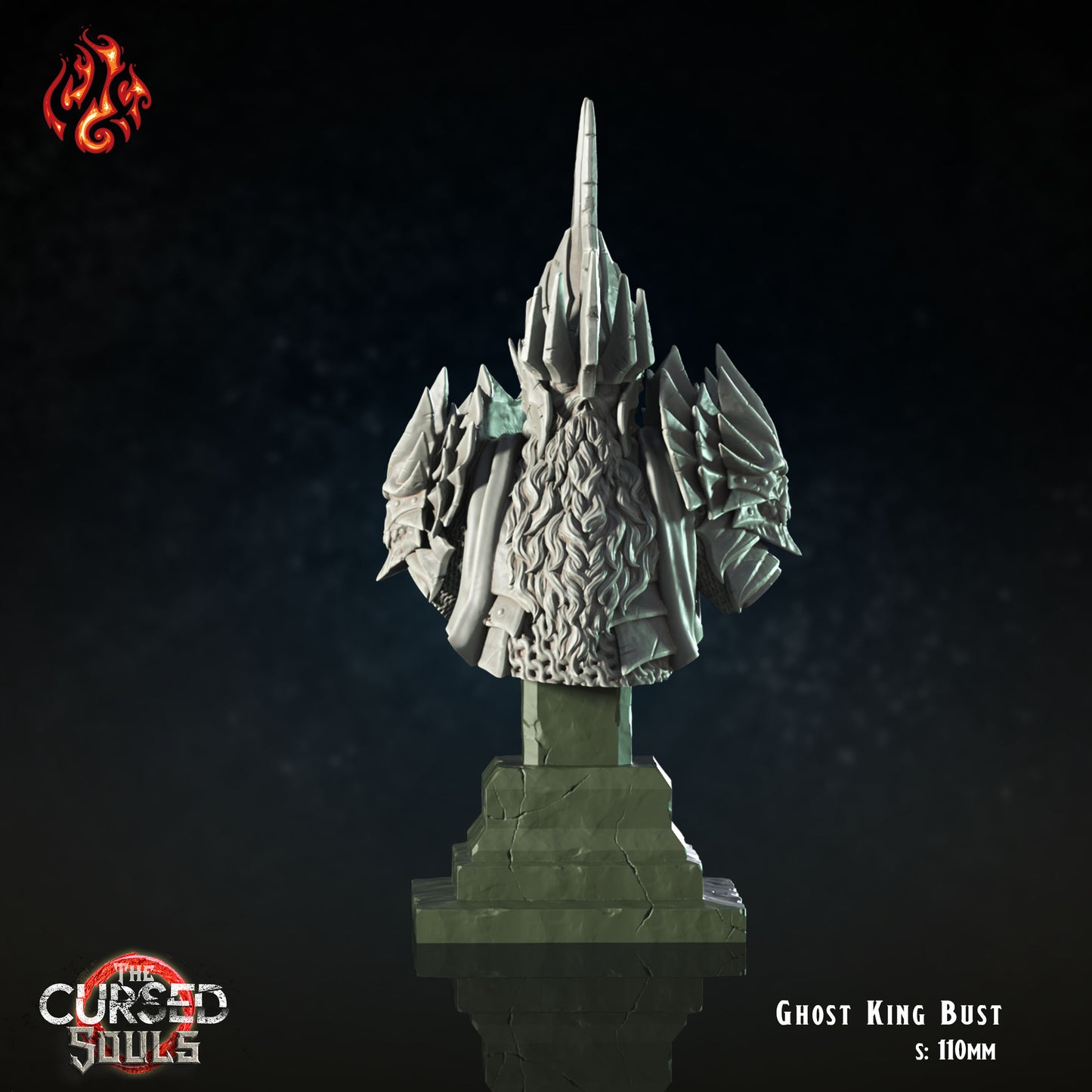 Ghost King - The Cursed Souls - from Crippled God Foundry - Table-top gaming mini and collectable for painting.