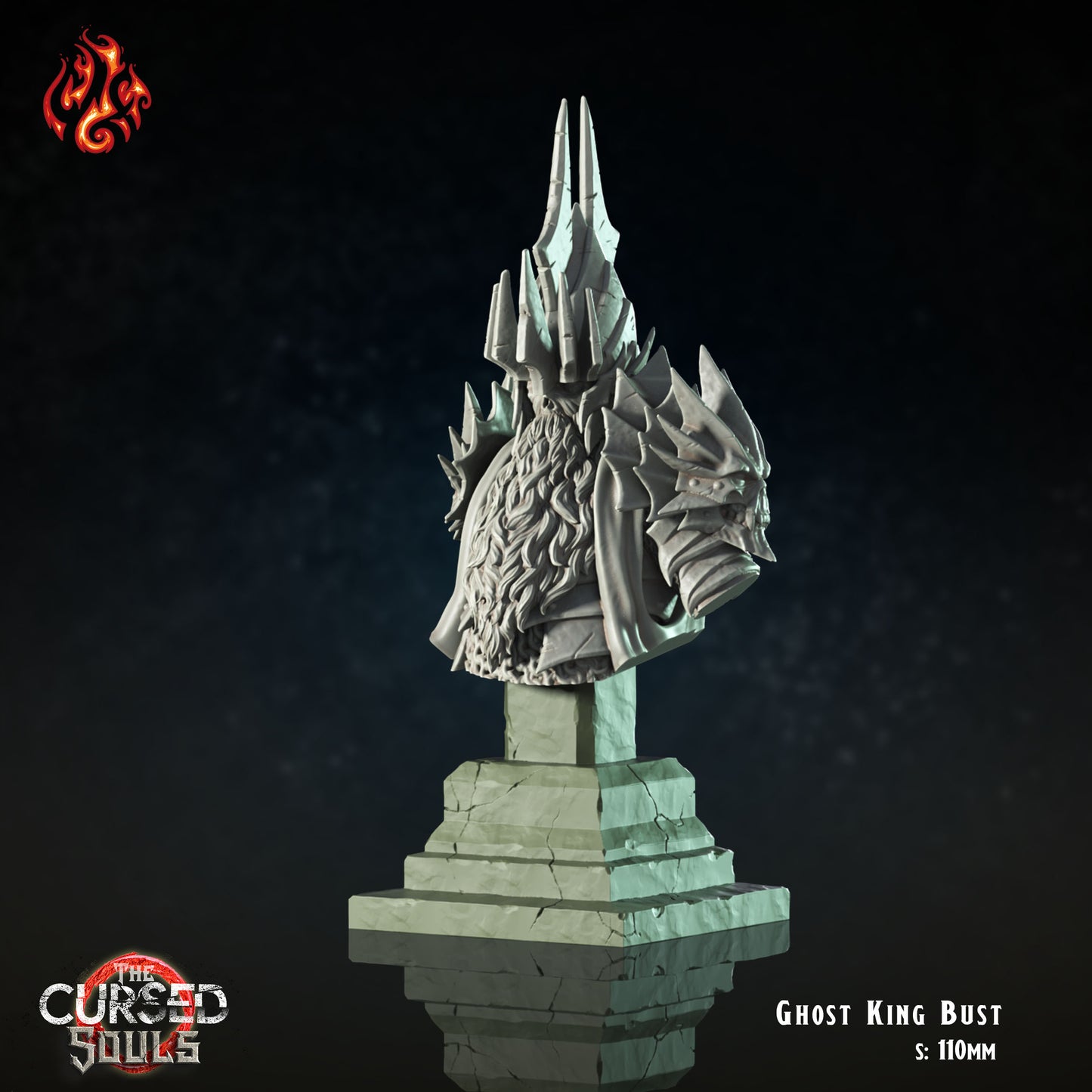 Ghost King - The Cursed Souls - from Crippled God Foundry - Table-top gaming mini and collectable for painting.