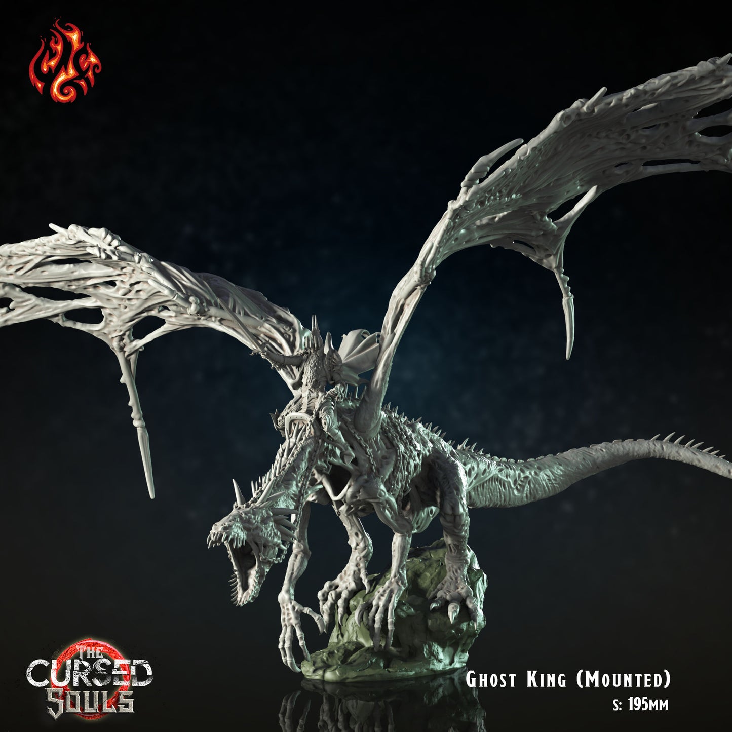 Ghost King - The Cursed Souls - from Crippled God Foundry - Table-top gaming mini and collectable for painting.