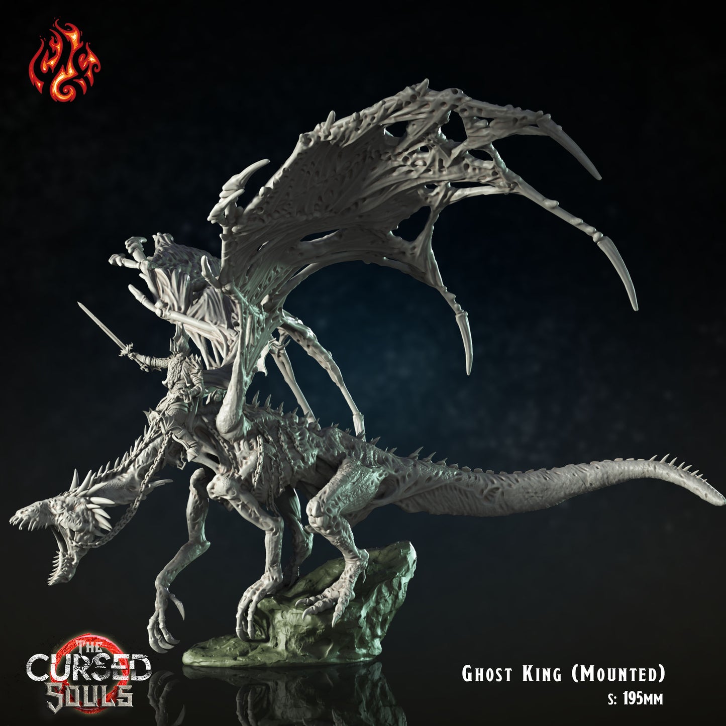 Ghost King - The Cursed Souls - from Crippled God Foundry - Table-top gaming mini and collectable for painting.