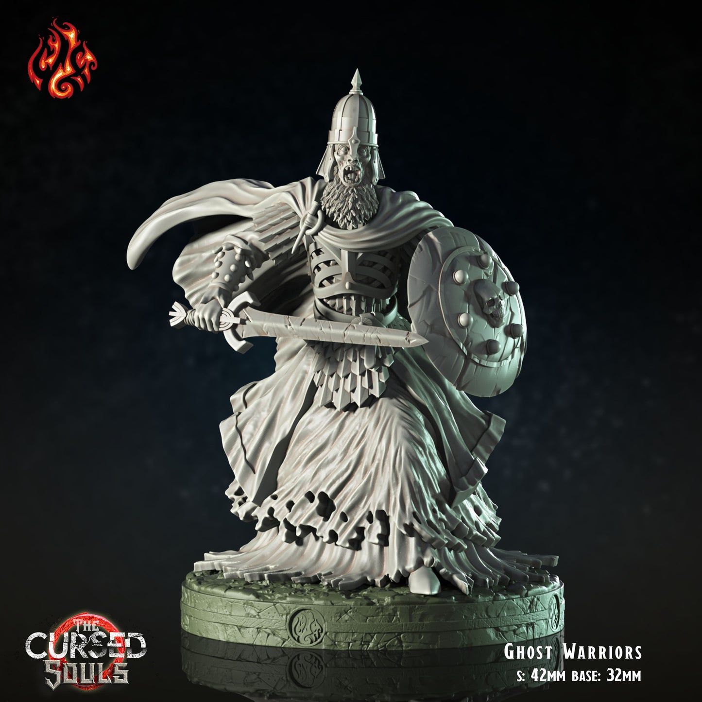 Ghost Warriors - The Cursed Souls - from Crippled God Foundry - Table-top gaming mini and collectable for painting.