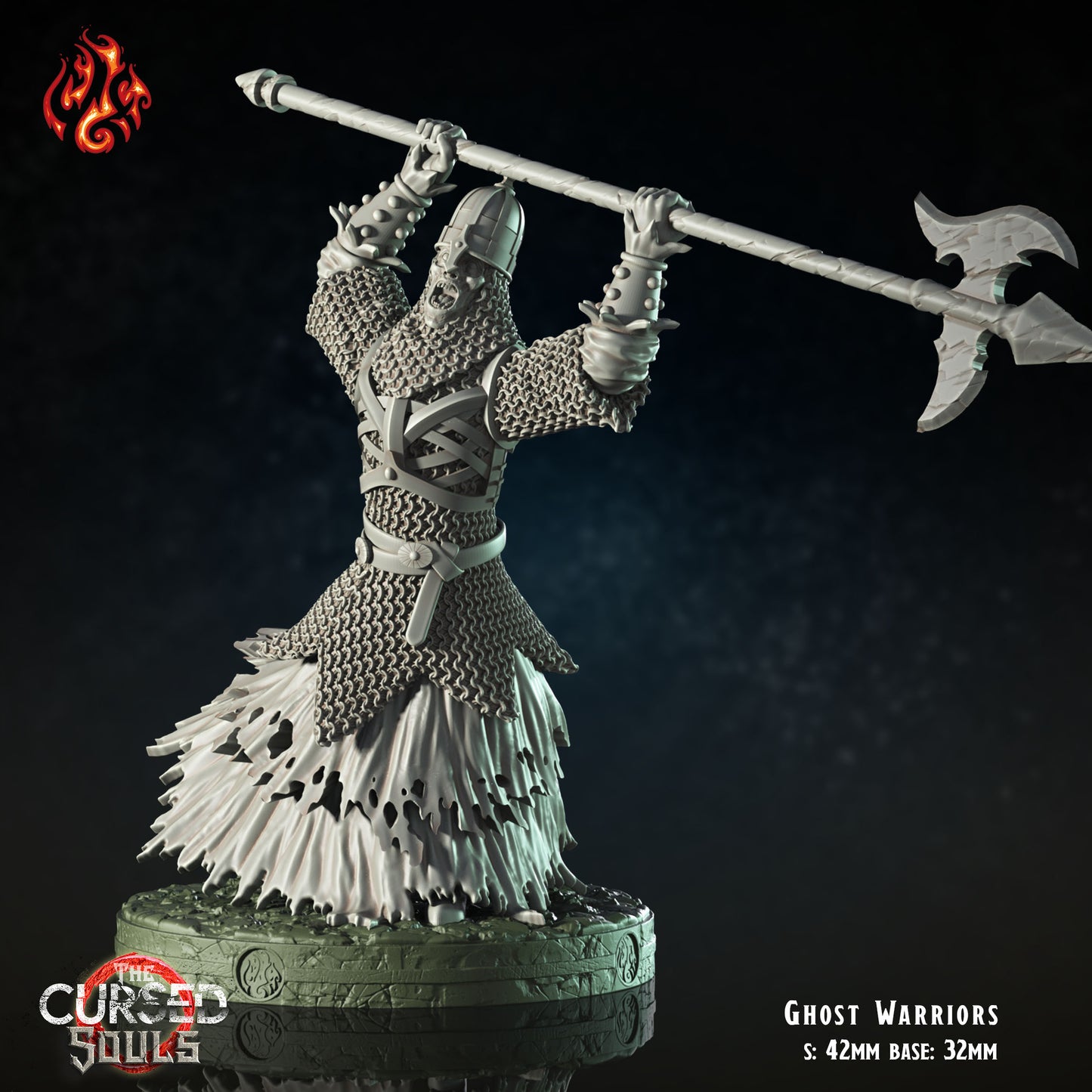 Ghost Warriors - The Cursed Souls - from Crippled God Foundry - Table-top gaming mini and collectable for painting.