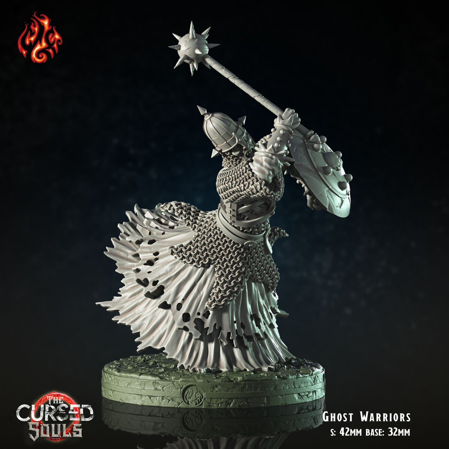 Ghost Warriors - The Cursed Souls - from Crippled God Foundry - Table-top gaming mini and collectable for painting.