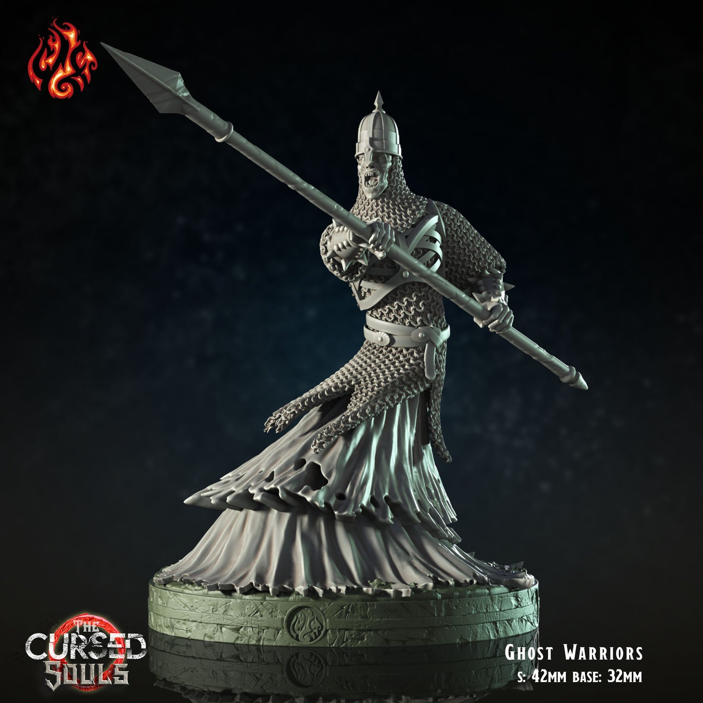 Ghost Warriors - The Cursed Souls - from Crippled God Foundry - Table-top gaming mini and collectable for painting.