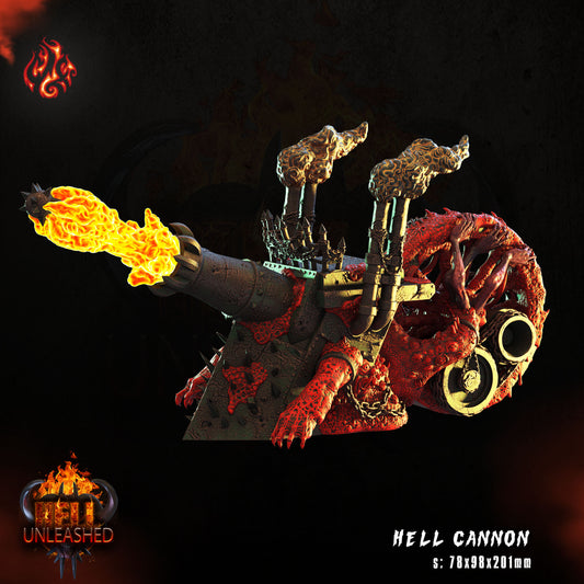 Hell Cannon - Hell Unleashed Series from Crippled God Foundry - Table-top gaming mini and collectable for painting.