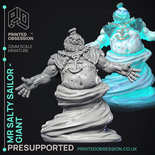 The Ghast Busters Mr Salty Sailor Giant - The Printed Obsession - Table-top mini, 3D Printed Collectable for painting and playing!