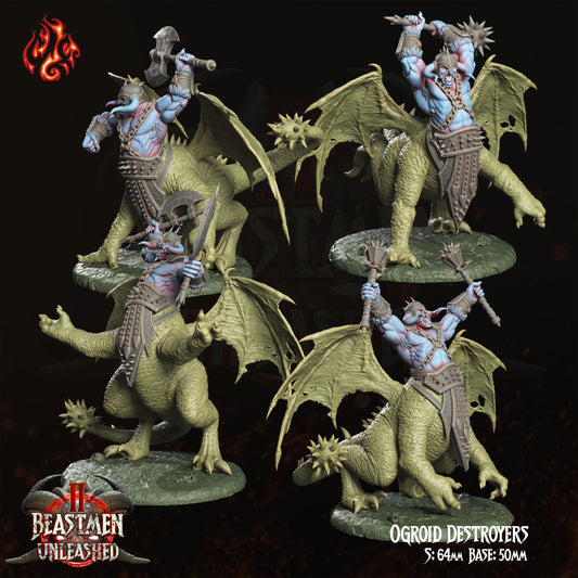 Ogroid Destroyers - Beastmen Unleashed - from Crippled God Foundry - Table-top gaming mini and collectable for painting.